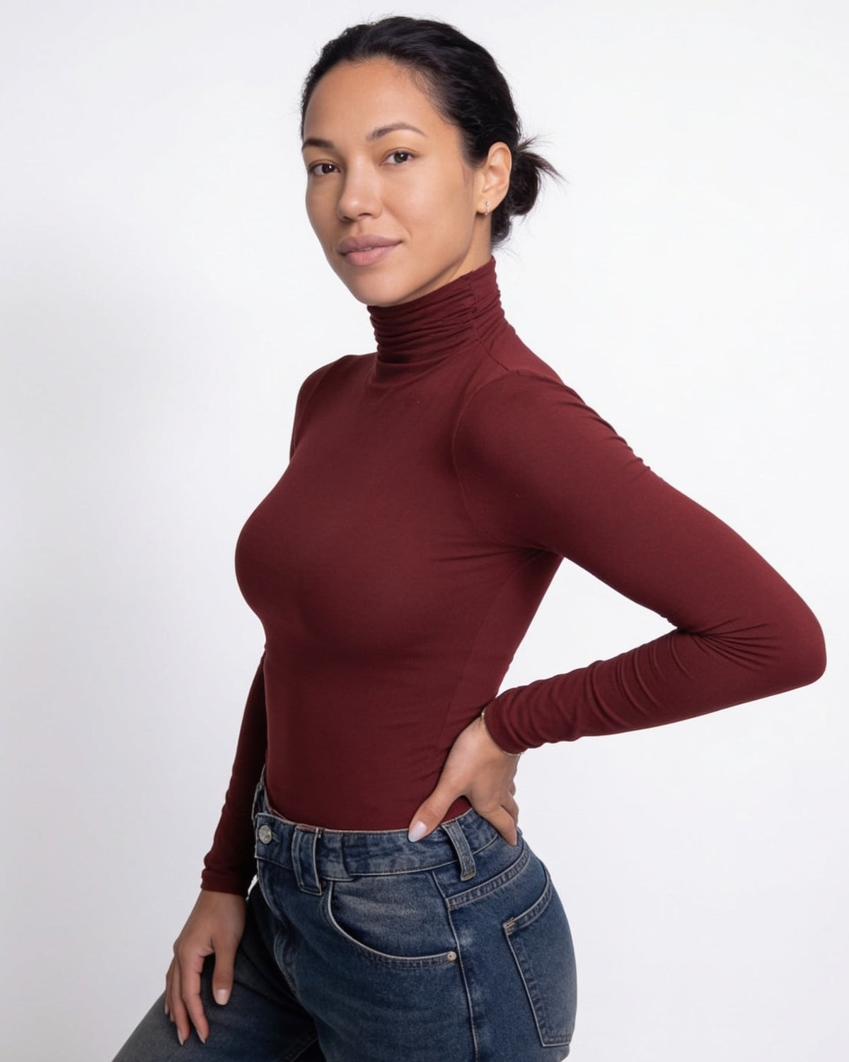 Loovay Norelle Aansluitende Coltop met Lange Mouwen