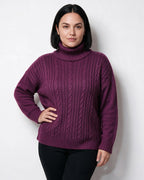 Loovay Rosavienne Kabelgebreide Coltrui, Oversized Pasvorm