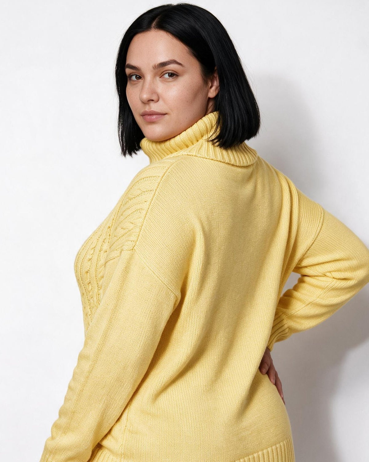 Loovay Rosavienne Kabelgebreide Coltrui, Oversized Pasvorm