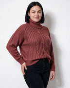 Loovay Rosavienne Kabelgebreide Coltrui, Oversized Pasvorm