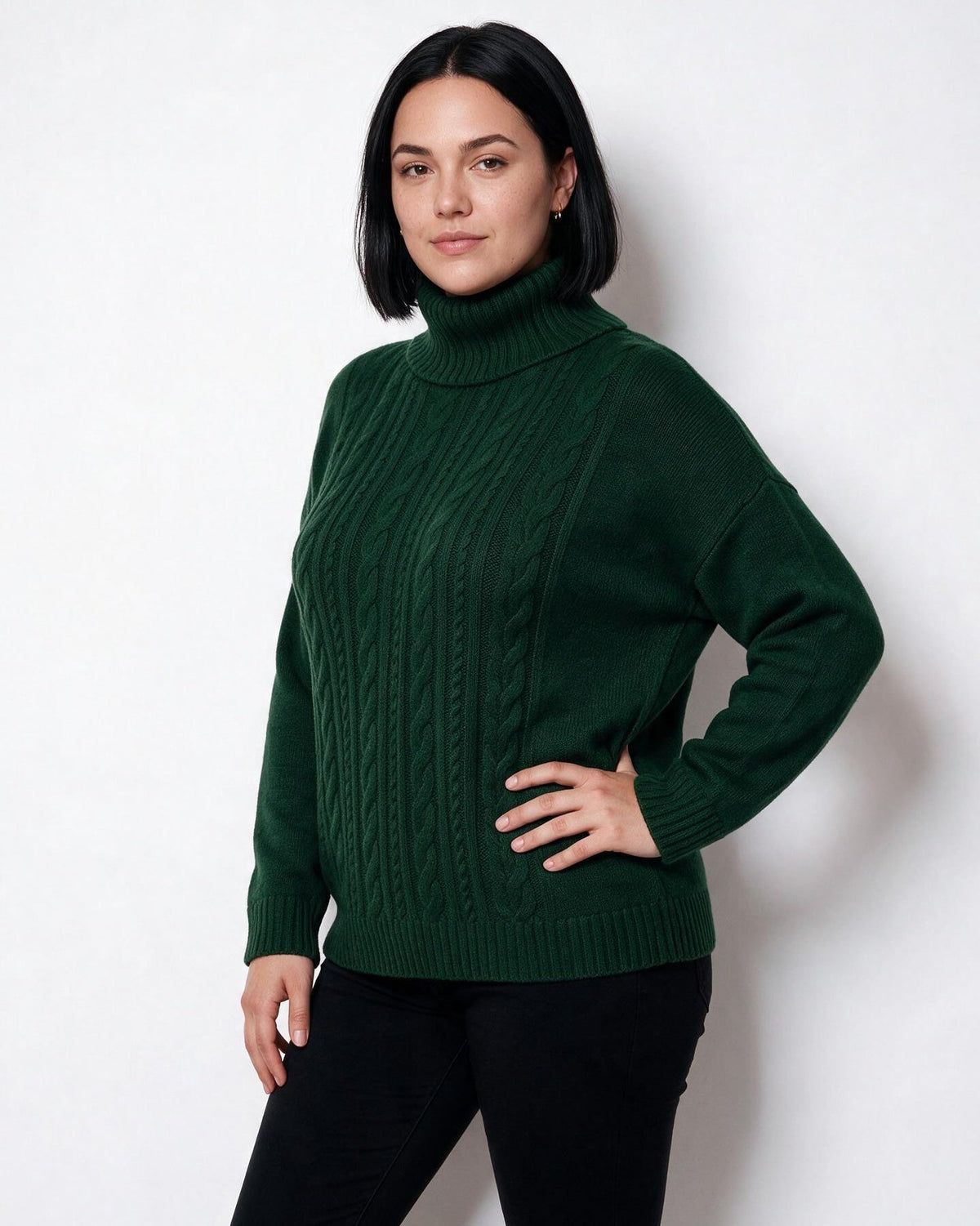 Loovay Rosavienne Kabelgebreide Coltrui, Oversized Pasvorm