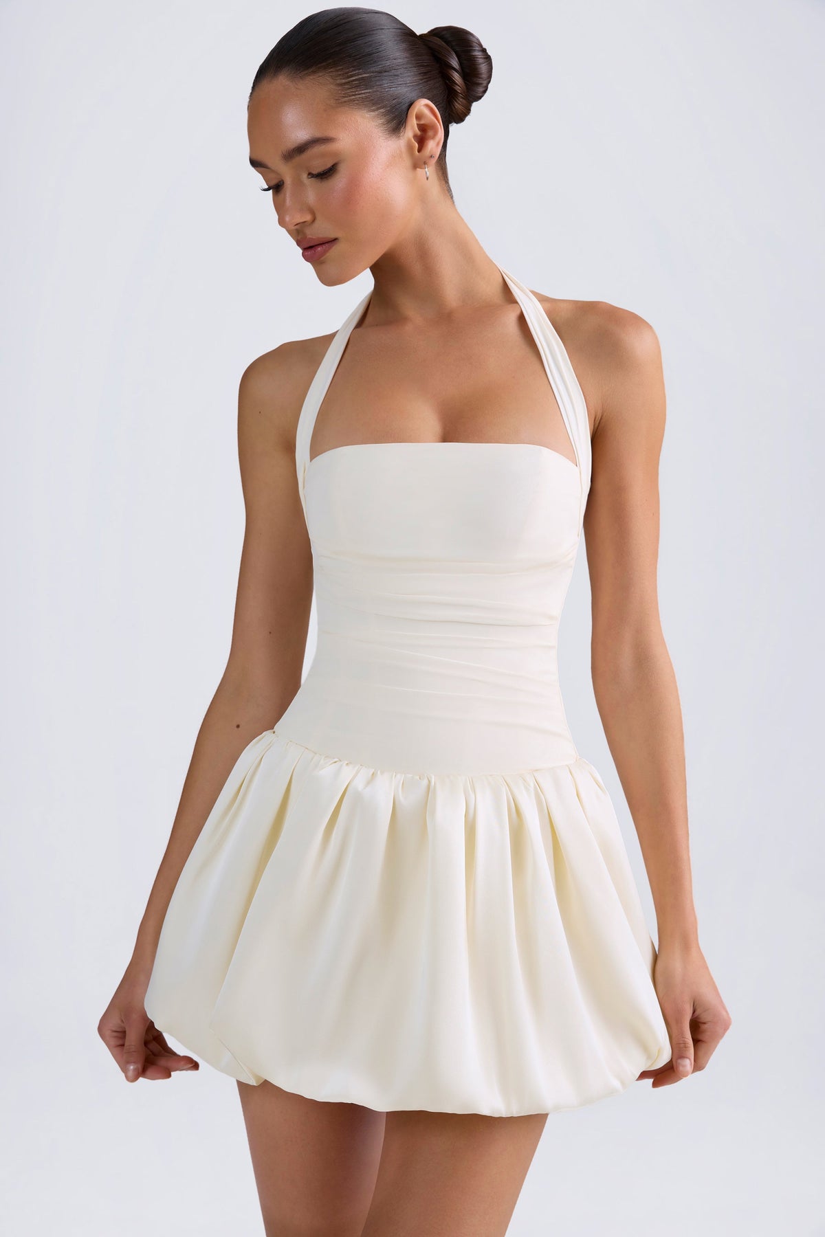 Loovay Ludmila Halter Mini Jurk met Ballonzoom