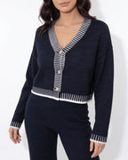 Loovay Veloura Gebreide Set met Vest en Wijde Broek