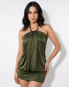 Loovay Malvienne Halter Mini-jurk met Kralendetails