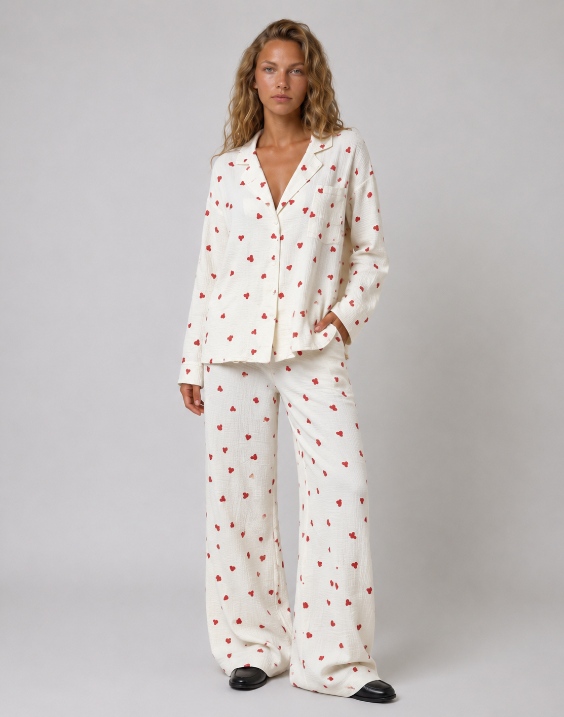 Loovay Romielle Pyjamaset met Hartjesprint