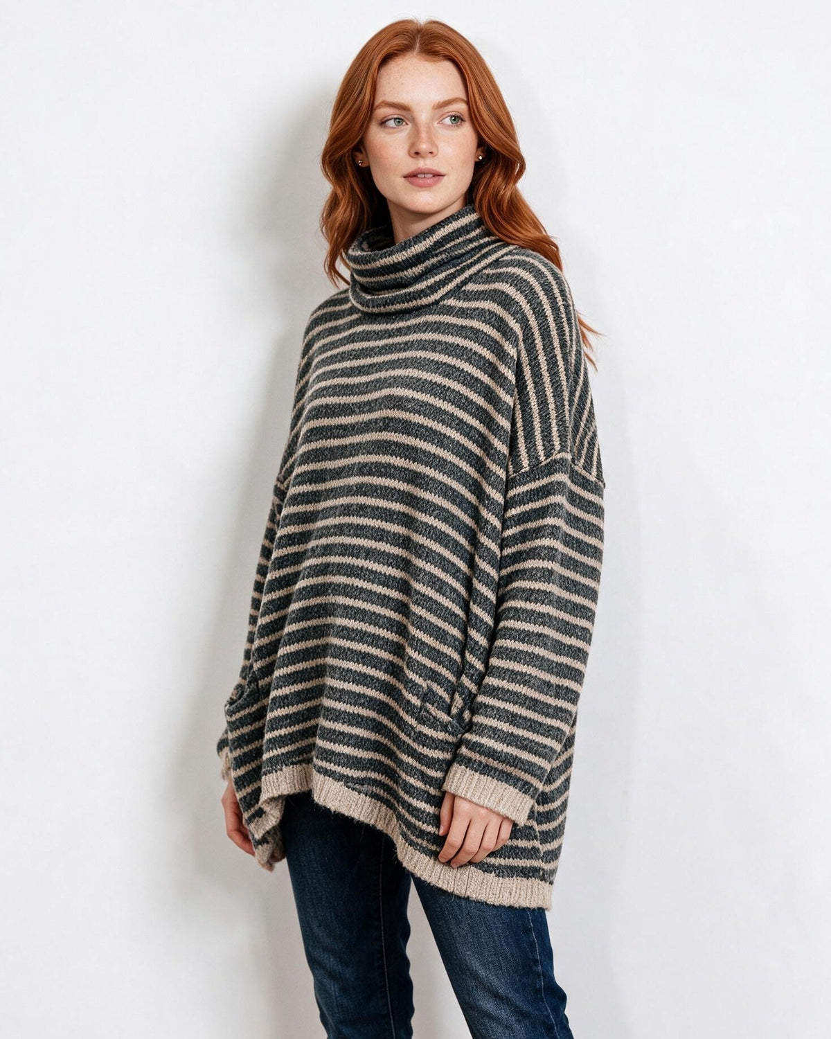 Loovay Marélisse Gestreepte Oversized Coltrui