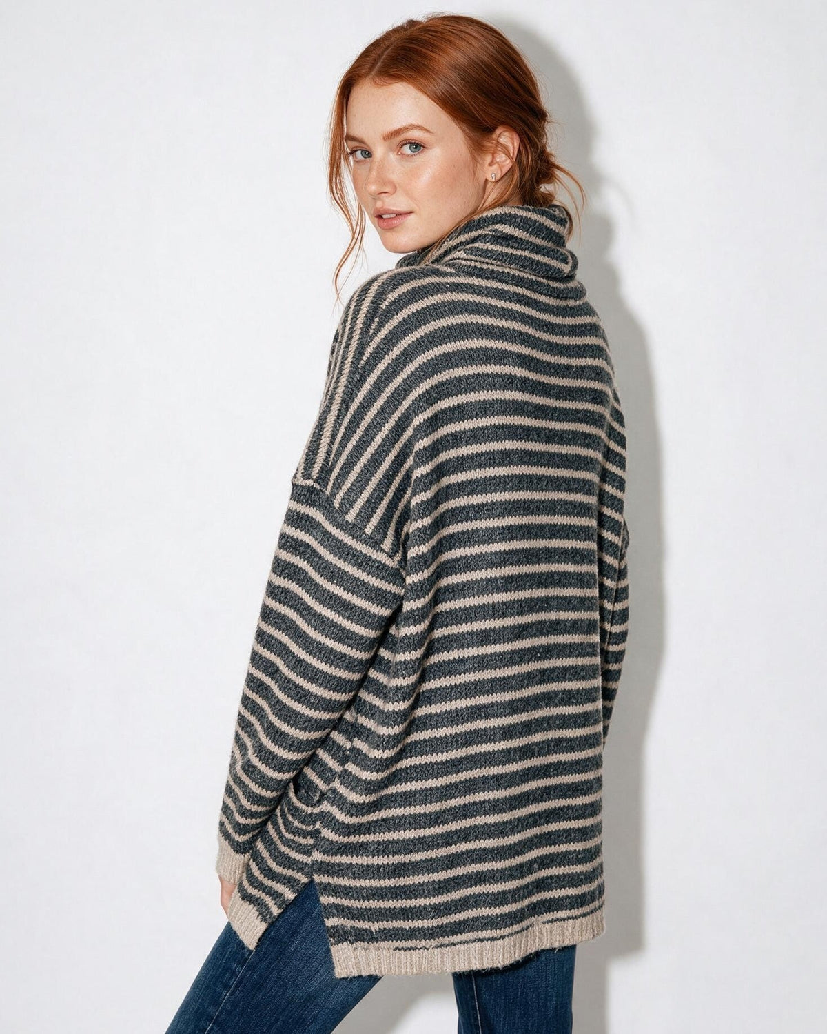 Loovay Marélisse Gestreepte Oversized Coltrui