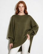 Loovay Noravie Oversized Trui, Asymmetrische Zoom