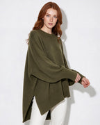 Loovay Noravie Oversized Trui, Asymmetrische Zoom