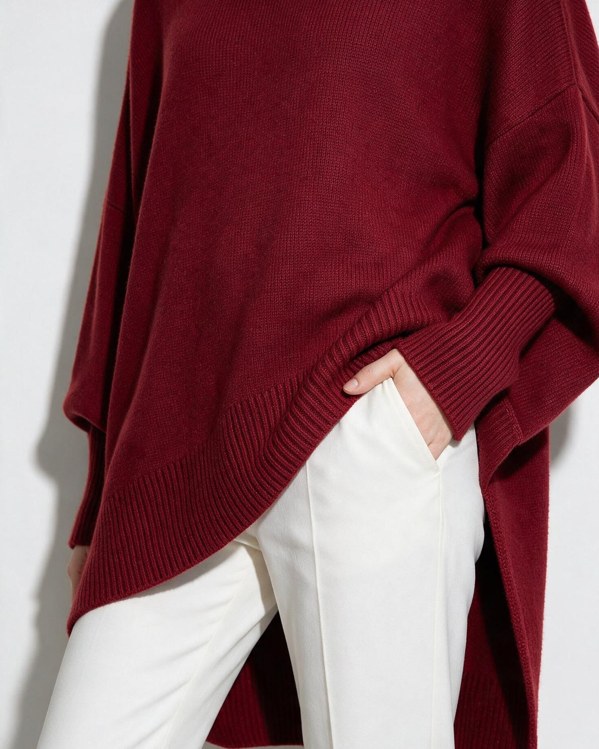 Loovay Noravie Oversized Trui, Asymmetrische Zoom
