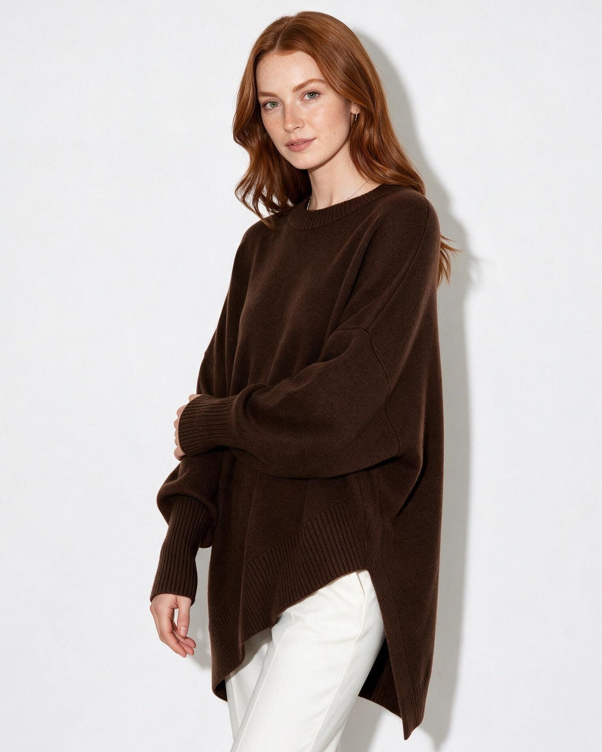 Loovay Noravie Oversized Trui, Asymmetrische Zoom