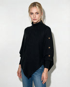 Loovay Valdora Gebreide Ponchotrui met Kabeldetails