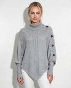 Loovay Valdora Gebreide Ponchotrui met Kabeldetails