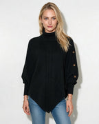 Loovay Valdora Gebreide Ponchotrui met Kabeldetails