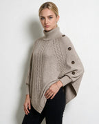 Loovay Valdora Gebreide Ponchotrui met Kabeldetails