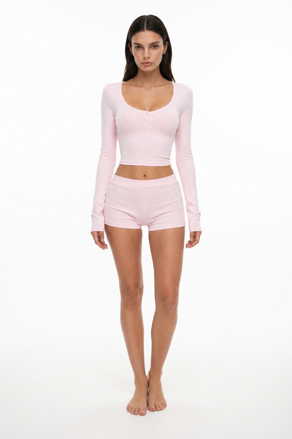 Loovay Maisonnette Pyjamaset met Lange Mouwen en Shorts