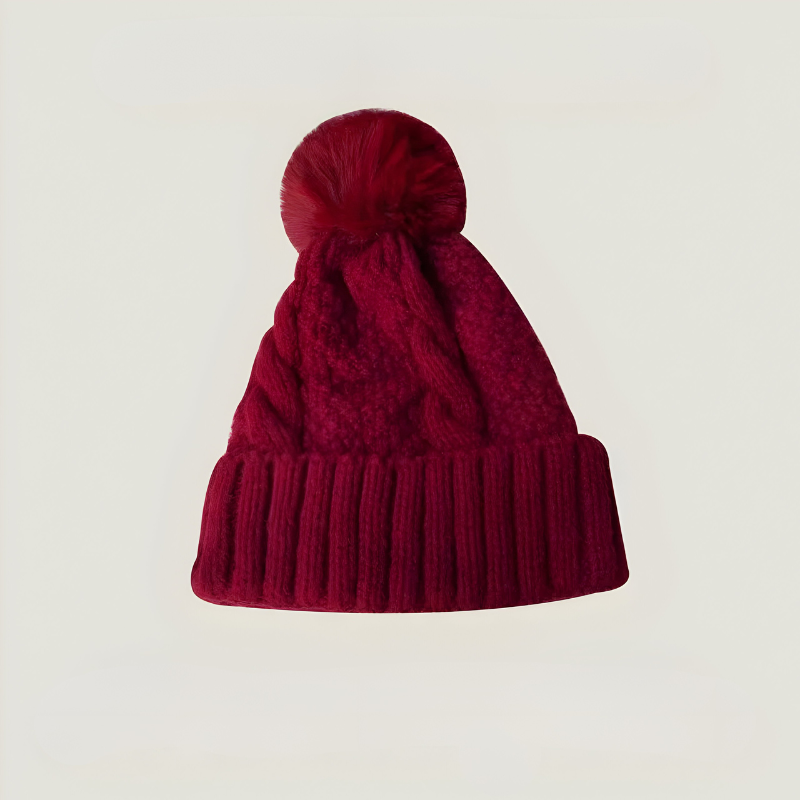 Loovay Oriana Gebreide Muts met Pompon