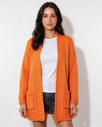 Loovay Cavelle Lang Gebreid Vest, Relaxte Pasvorm