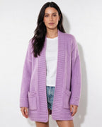 Loovay Cavelle Lang Gebreid Vest, Relaxte Pasvorm