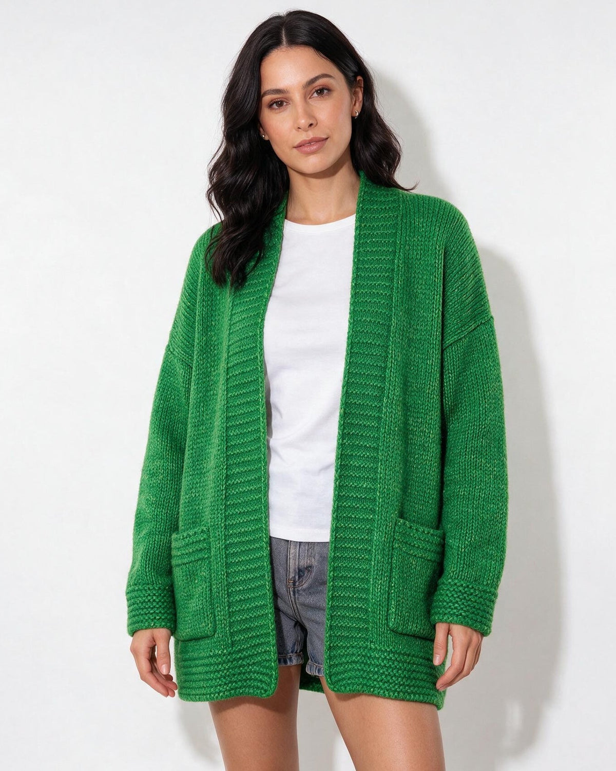 Loovay Cavelle Lang Gebreid Vest, Relaxte Pasvorm