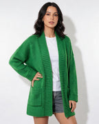 Loovay Cavelle Lang Gebreid Vest, Relaxte Pasvorm