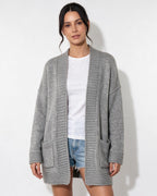 Loovay Cavelle Lang Gebreid Vest, Relaxte Pasvorm