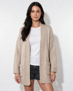 Loovay Cavelle Lang Gebreid Vest, Relaxte Pasvorm