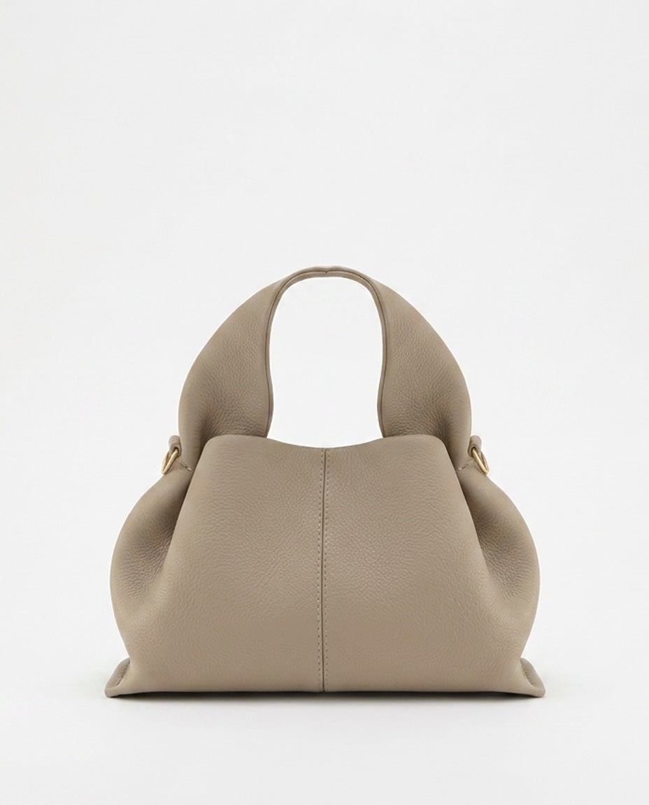 Loovay Rosalie Leren Handtas met Gebogen Handgreep