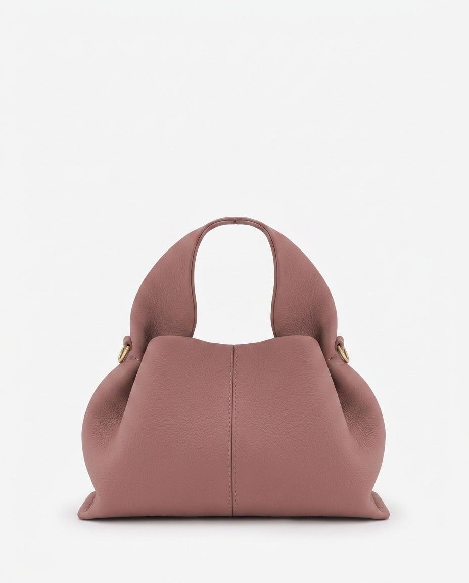Loovay Rosalie Leren Handtas met Gebogen Handgreep