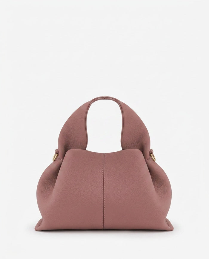 Loovay Rosalie Leren Handtas met Gebogen Handgreep
