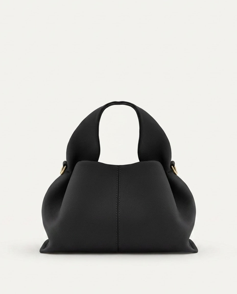 Loovay Rosalie Leren Handtas met Gebogen Handgreep