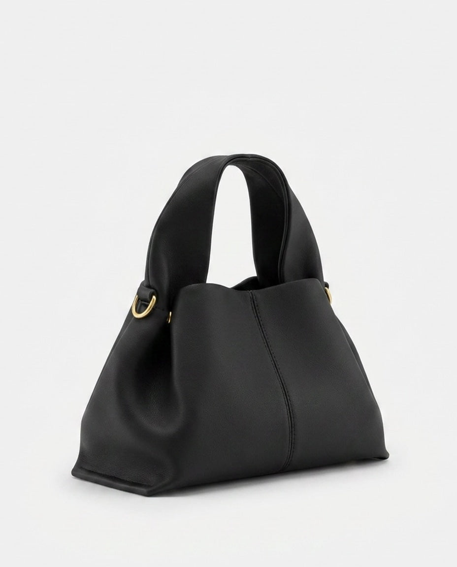 Loovay Rosalie Leren Handtas met Gebogen Handgreep