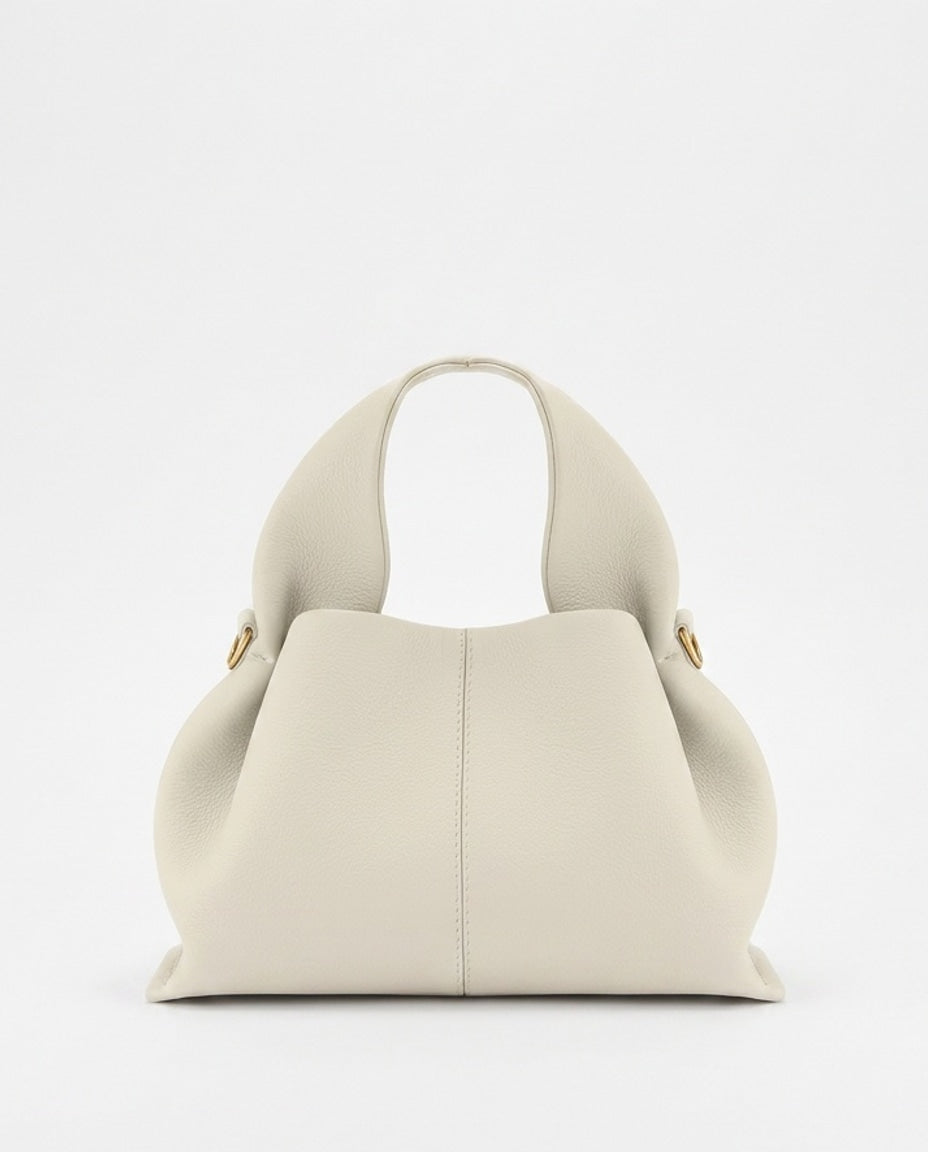 Loovay Rosalie Leren Handtas met Gebogen Handgreep