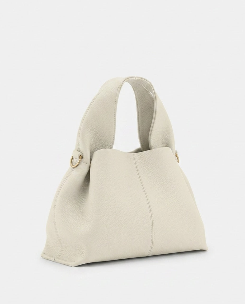 Loovay Rosalie Leren Handtas met Gebogen Handgreep