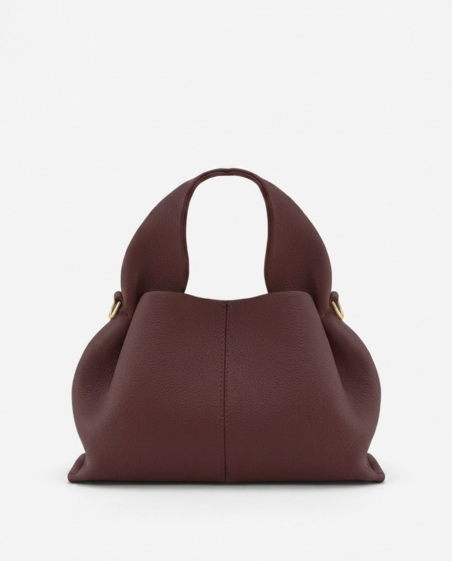 Loovay Rosalie Leren Handtas met Gebogen Handgreep