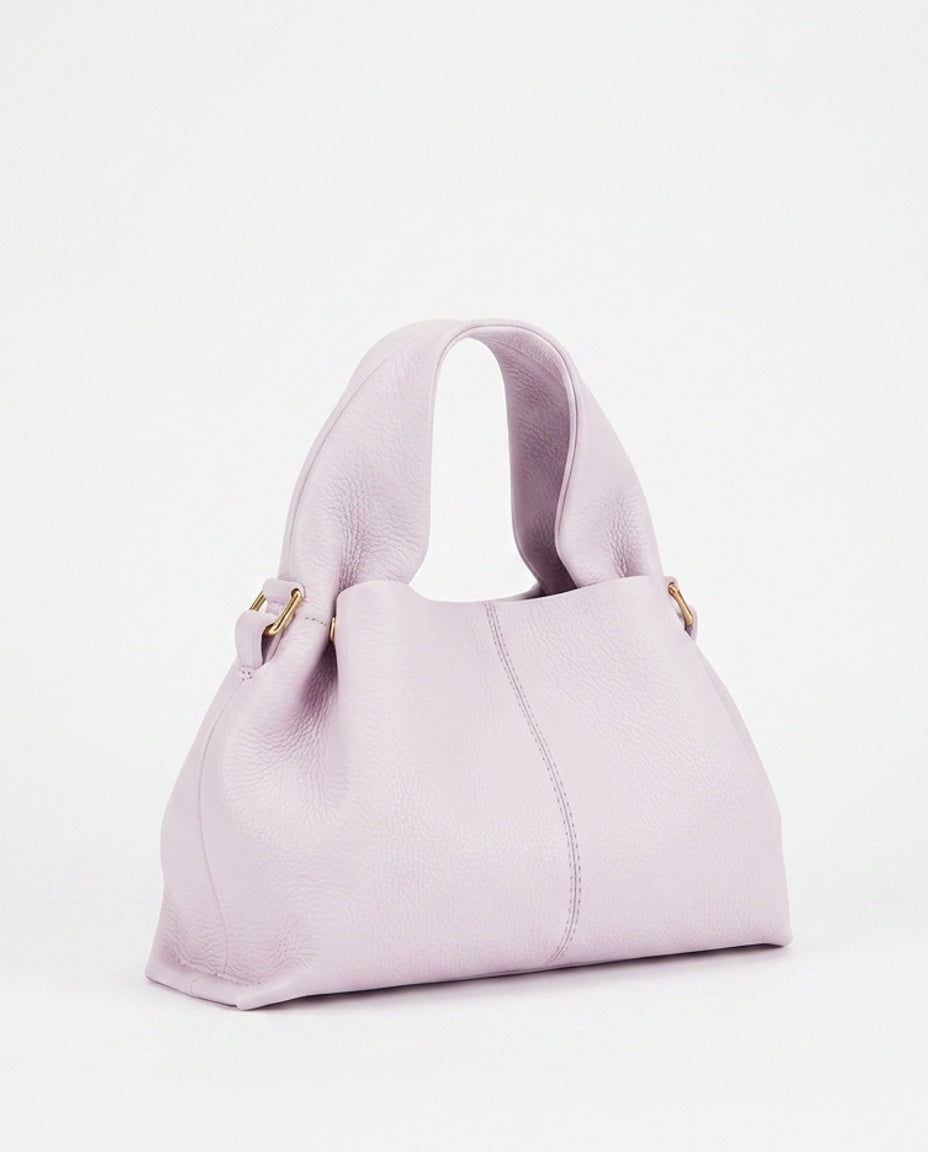 Loovay Rosalie Leren Handtas met Gebogen Handgreep