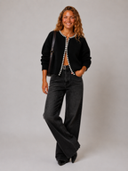 Loovay Orielle Gebreid Vest met Pareldetails