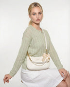 Loovay Elara Schoudertas met Strik en Parelhanger