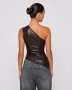 Loovay Rebelle One-shoulder Top van Kunstleer