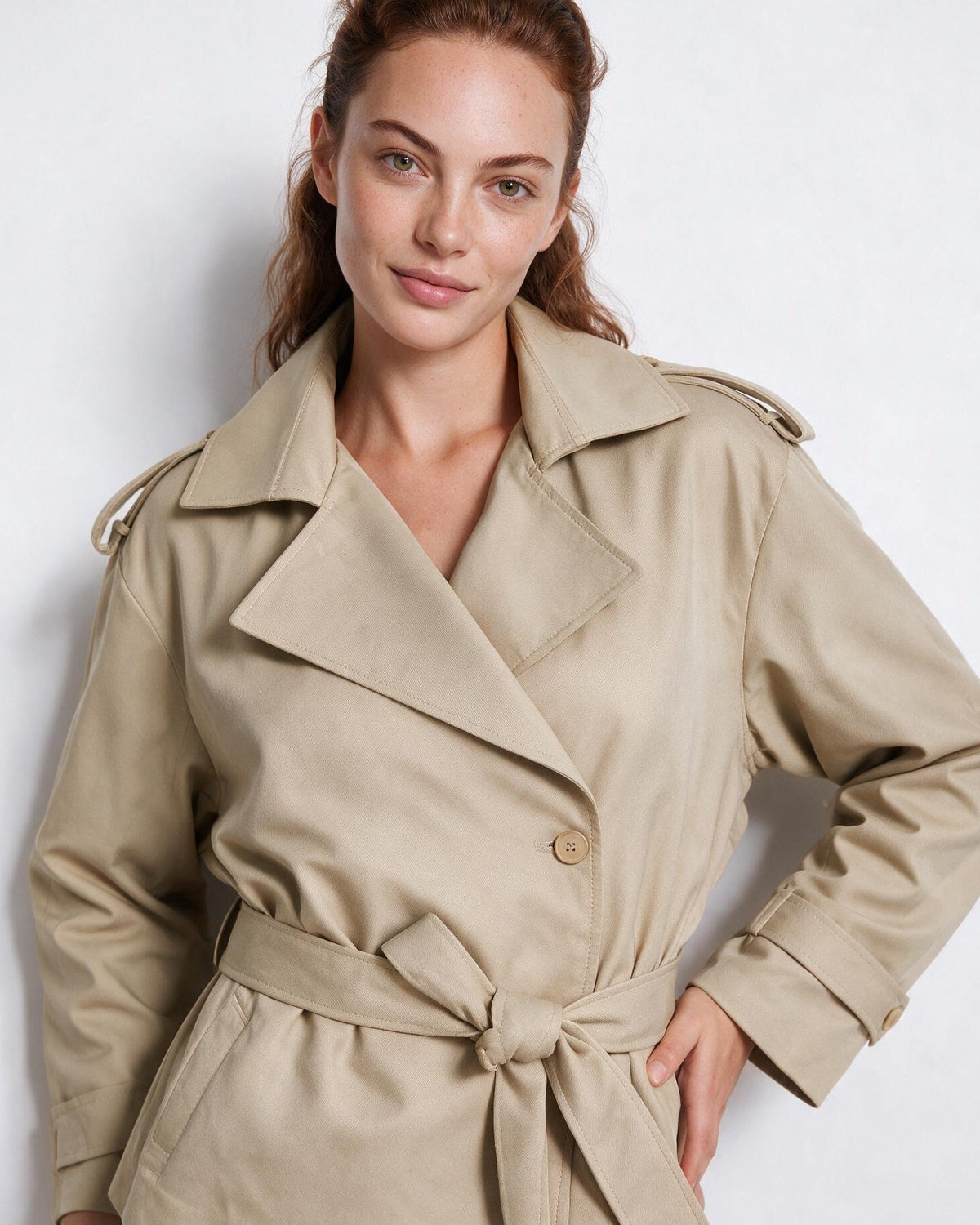 Loovay Marielle Korte Trenchcoat met Ceintuur