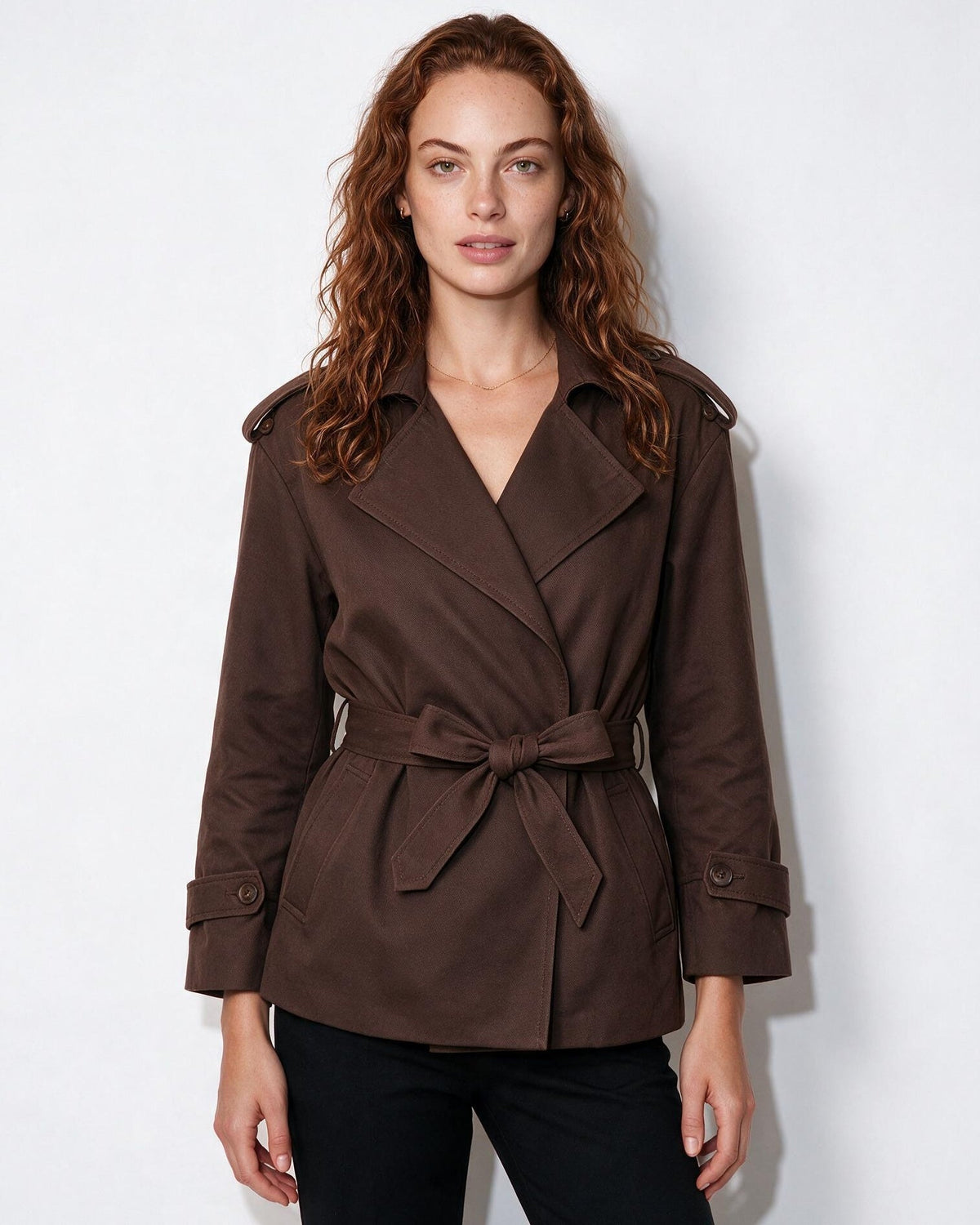 Loovay Marielle Korte Trenchcoat met Ceintuur