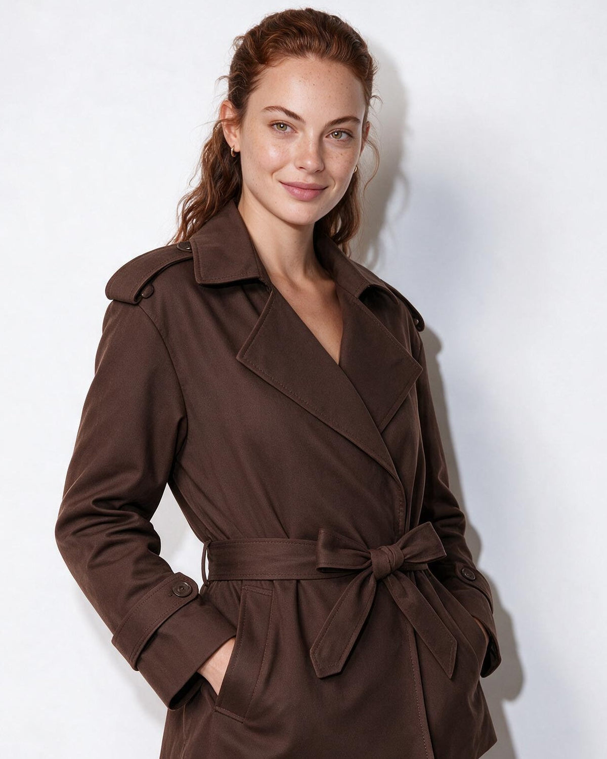 Loovay Marielle Korte Trenchcoat met Ceintuur