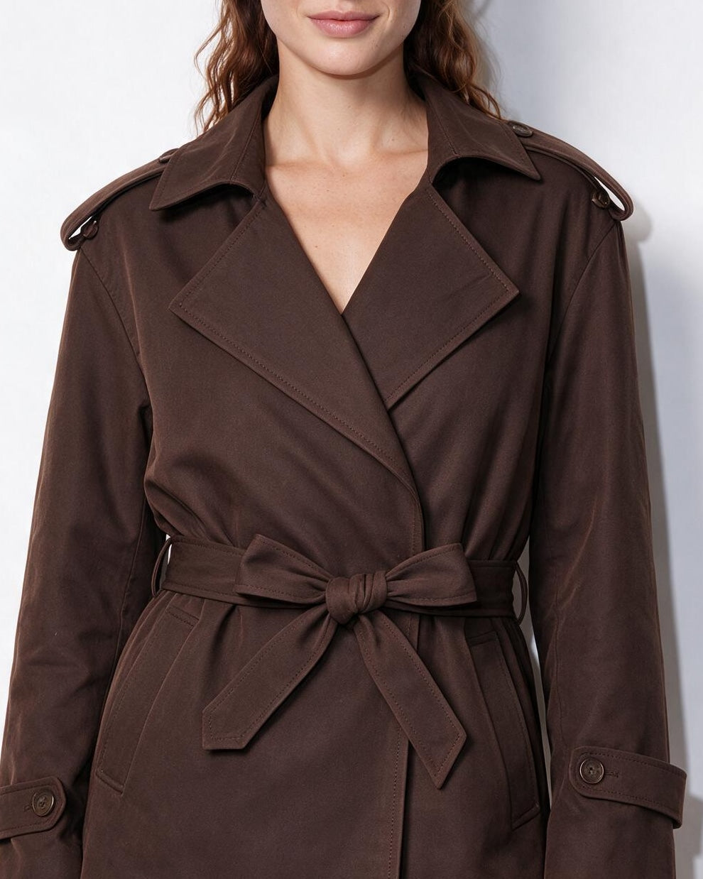 Loovay Marielle Korte Trenchcoat met Ceintuur