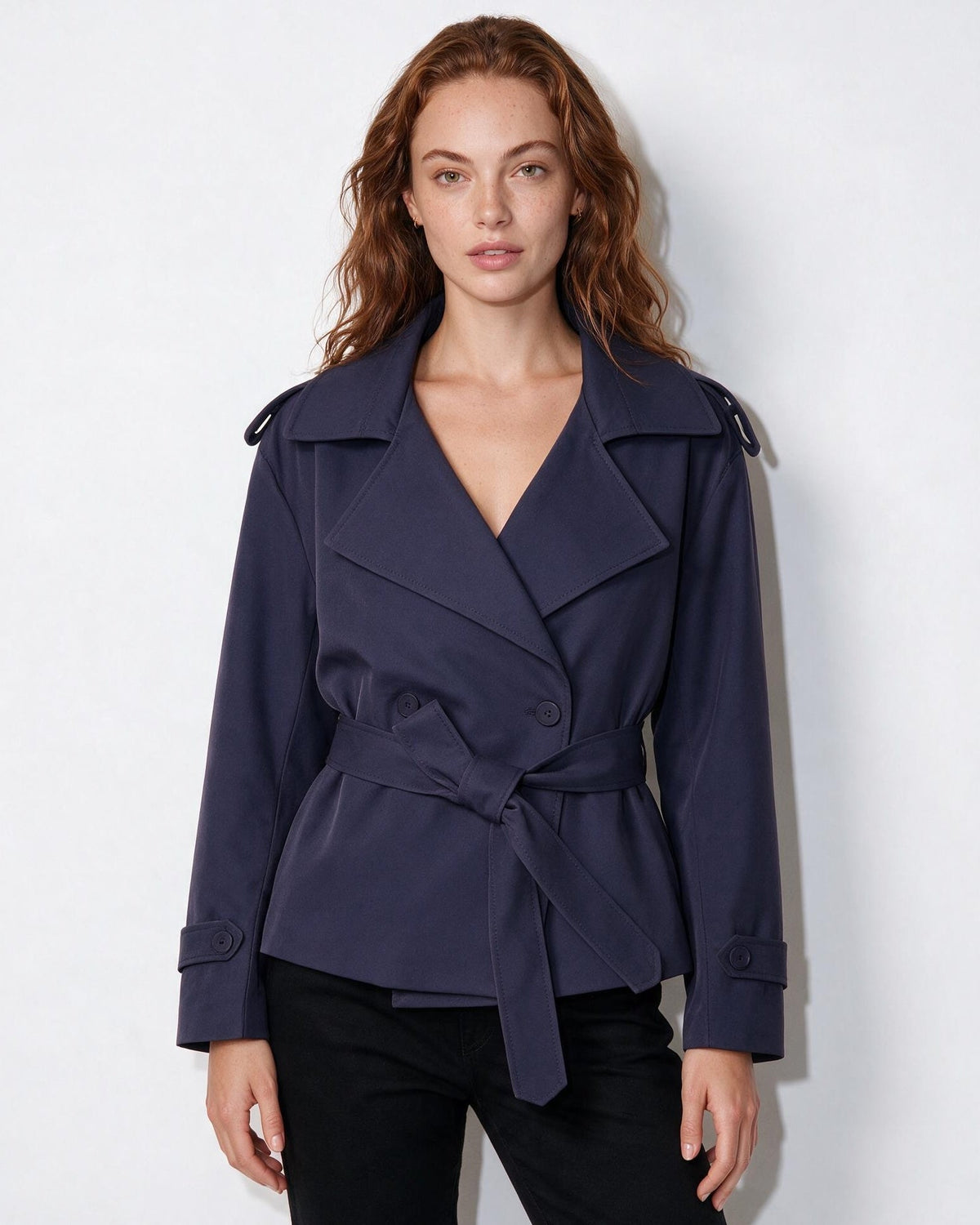 Loovay Marielle Korte Trenchcoat met Ceintuur