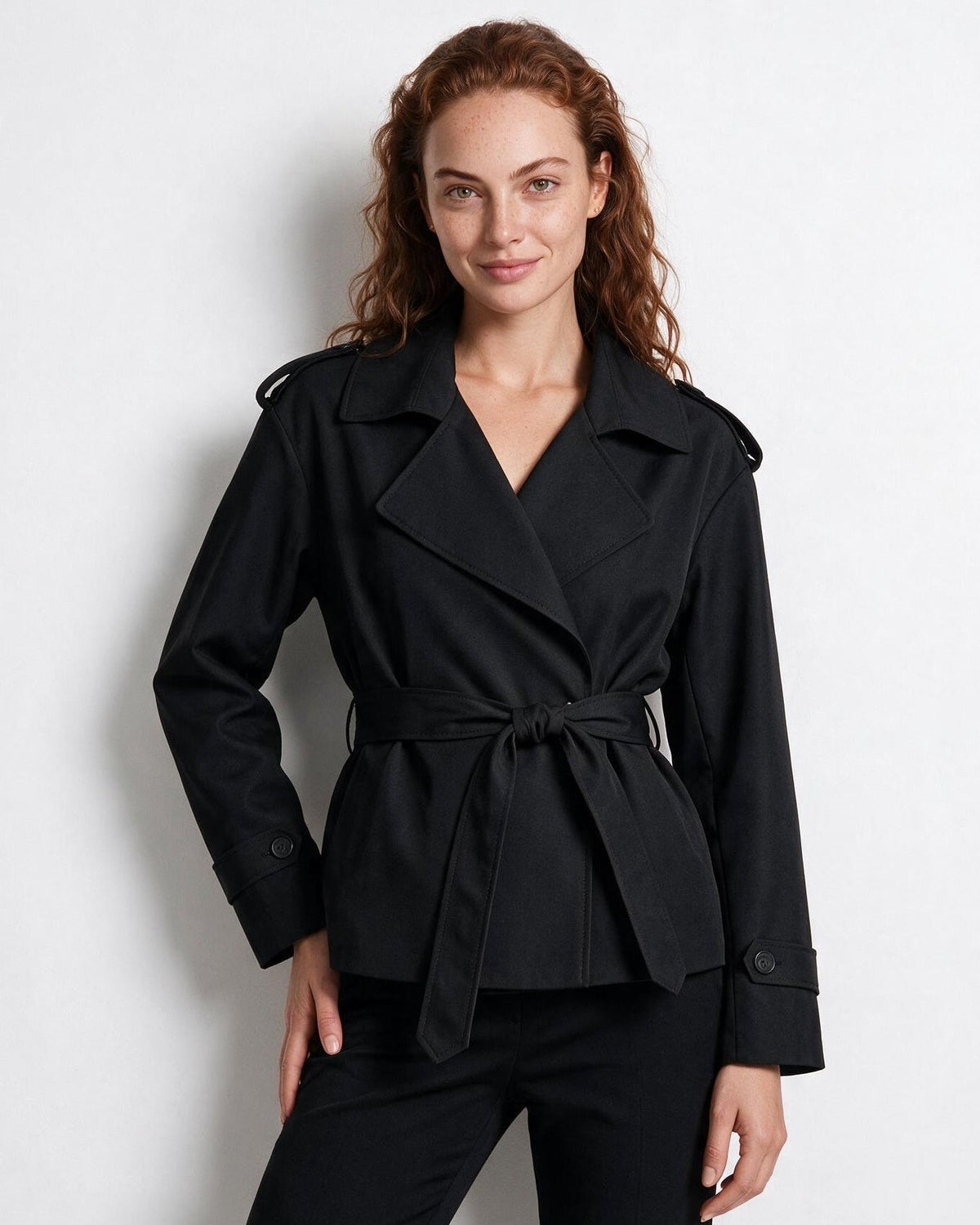 Loovay Marielle Korte Trenchcoat met Ceintuur