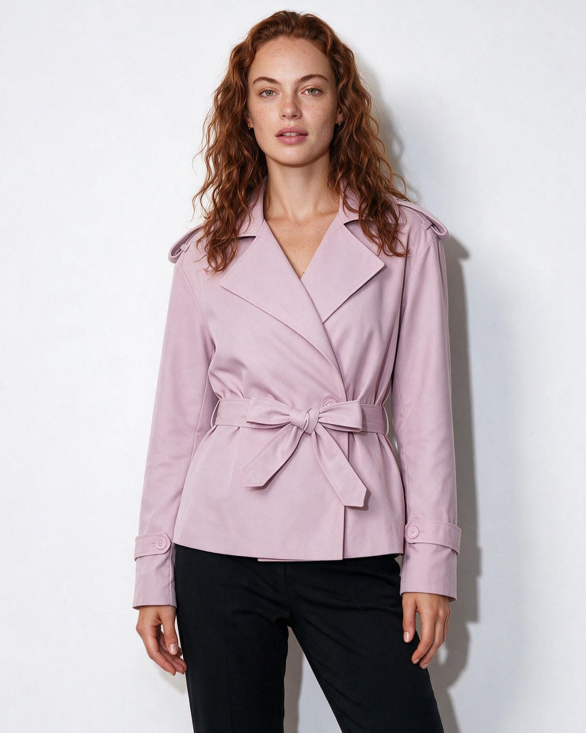 Loovay Marielle Korte Trenchcoat met Ceintuur