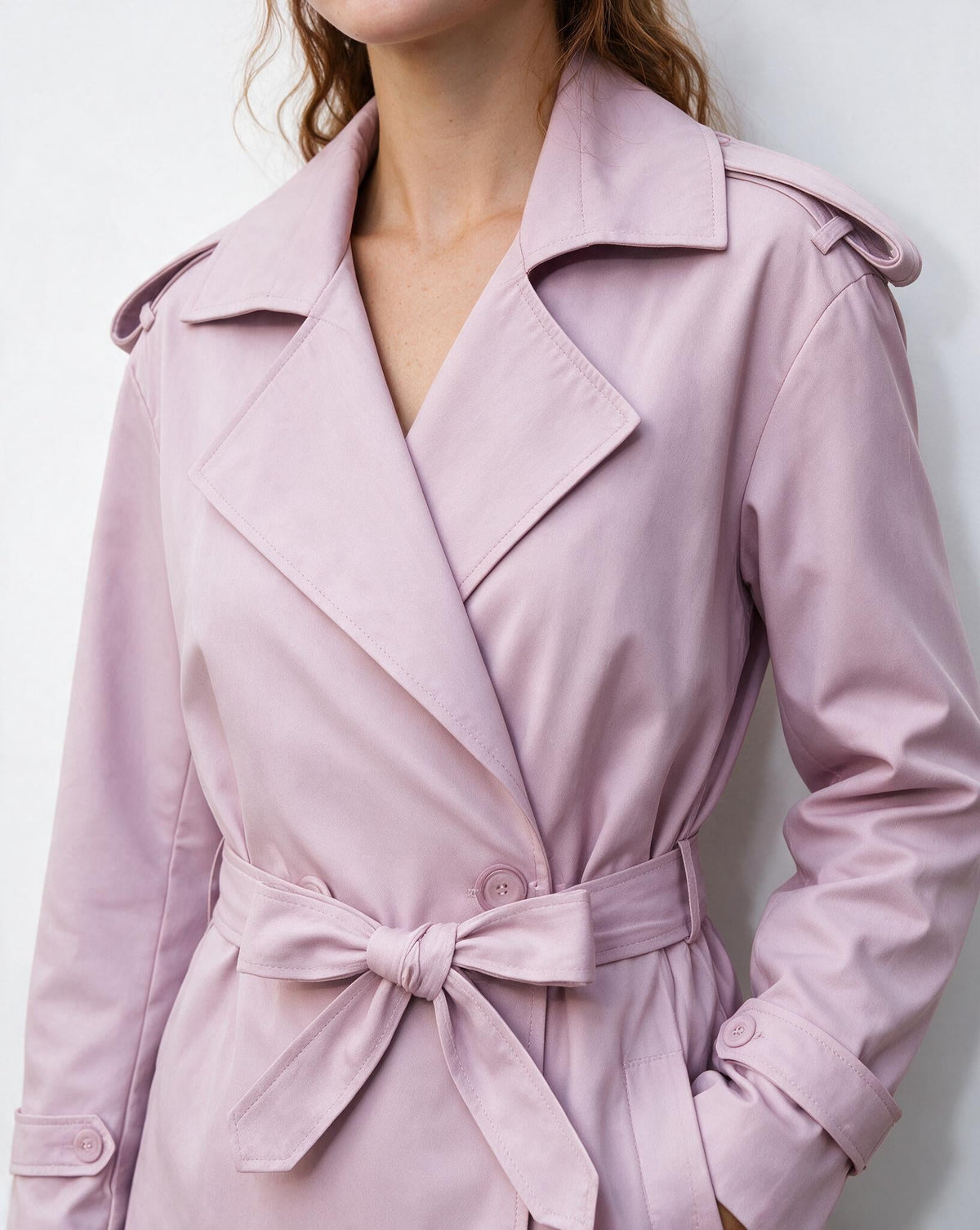 Loovay Marielle Korte Trenchcoat met Ceintuur