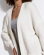Loovay Marvienne Lang Gebreid Vest, Oversized Pasvorm
