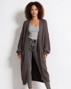 Loovay Marvienne Lang Gebreid Vest, Oversized Pasvorm
