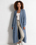 Loovay Marvienne Lang Gebreid Vest, Oversized Pasvorm